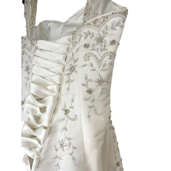 Maggie Sottero Couture Felicity A-Line Sweetheart Neckline Corset Lace-Up Size 6 - Picture 11 of 16